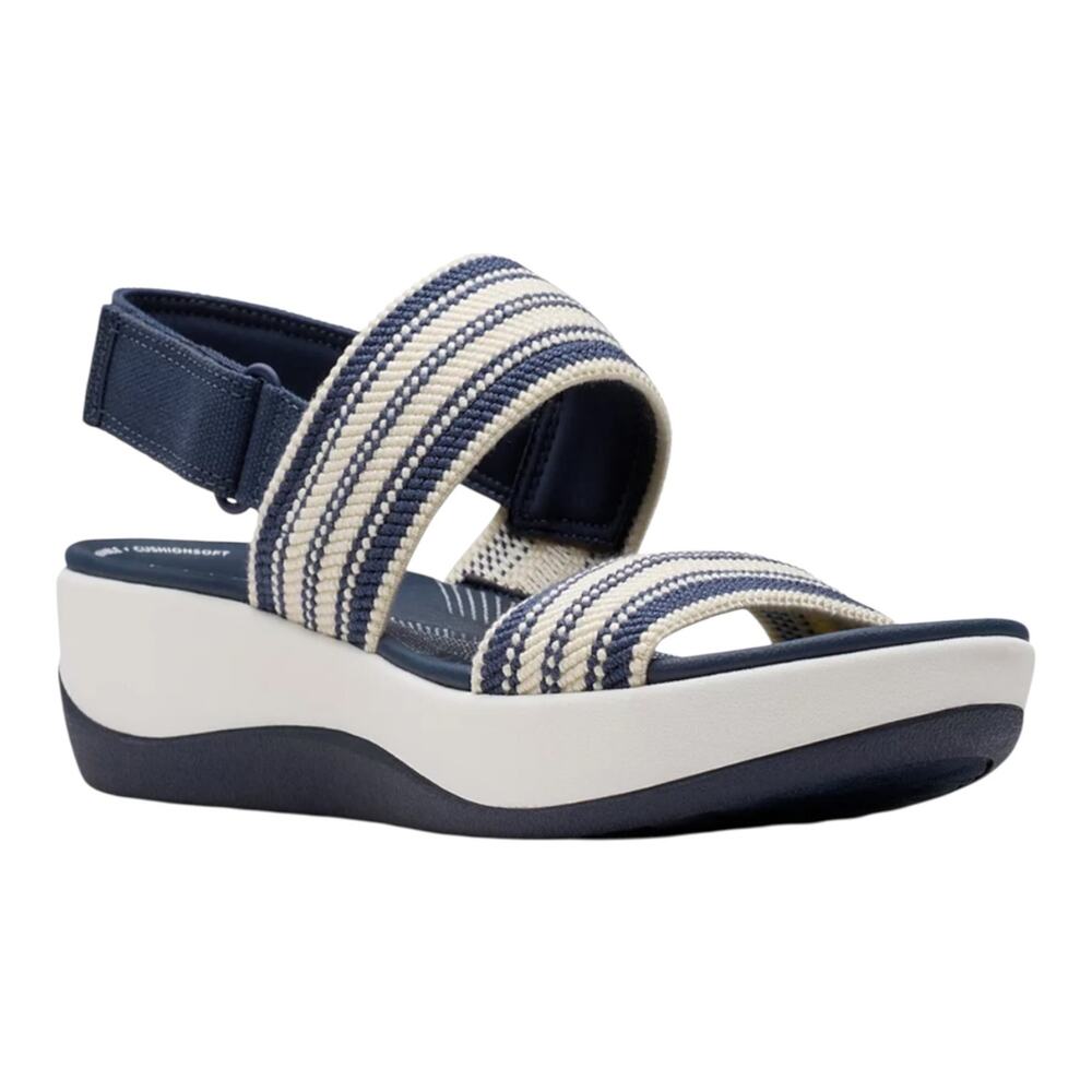 Clarks Women's Arla Stroll Slip On Slingback Sandals Navy Size 8 1/2 W